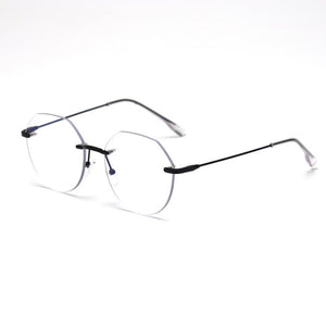 True black stylish unisex blue light blocking eyeglasses