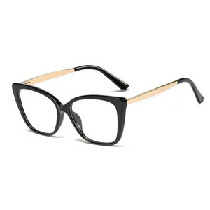 Shirley black/gold stylish unisex blue light blocking eyeglasses