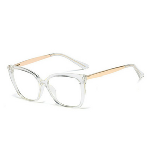 Shirley clear/gold stylish unisex blue light blocking eyeglasses