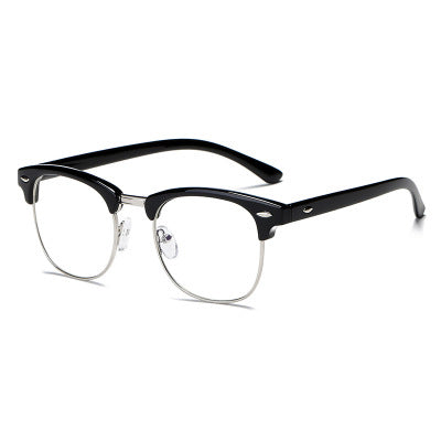 Ruby B black/silver stylish unisex blue light blocking eyeglasses